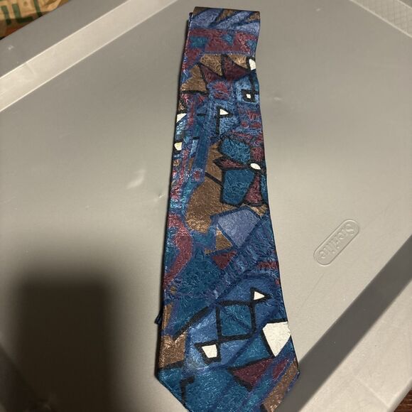 European Concepts Mens Formal Necktie 57"Lx3.5"W Multicolor Neck Tie - Picture 1 of 4